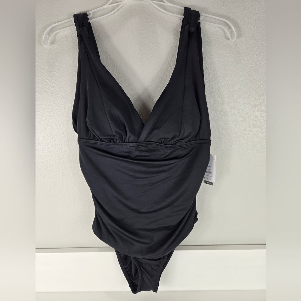 Time and Tru Black One Piece Swimsuit Large - Picture 3 of 14